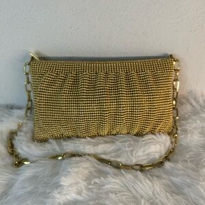 Gold Chain-Link Evening Clutch